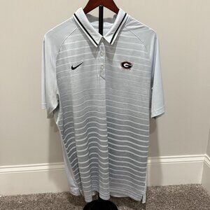 Nike Georgia Bulldogs Striped Polo - Light Grey